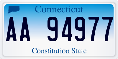 CT license plate AA94977