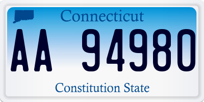 CT license plate AA94980