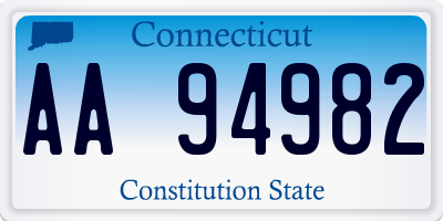 CT license plate AA94982