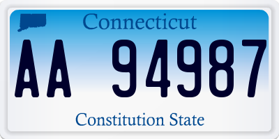 CT license plate AA94987