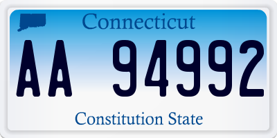 CT license plate AA94992