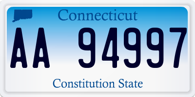 CT license plate AA94997