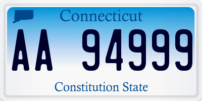 CT license plate AA94999