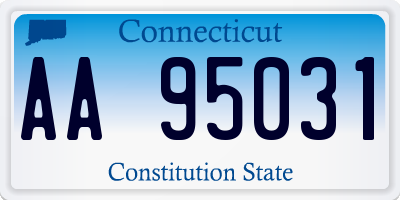 CT license plate AA95031