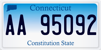 CT license plate AA95092