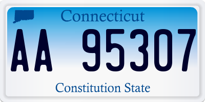 CT license plate AA95307