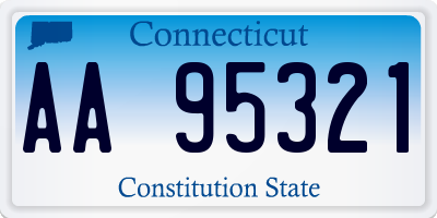 CT license plate AA95321