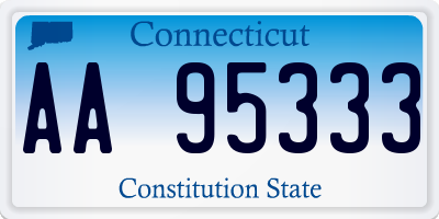CT license plate AA95333