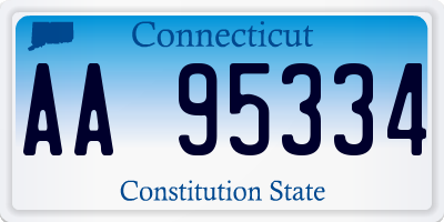 CT license plate AA95334