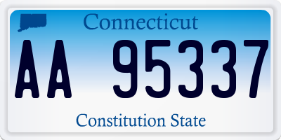 CT license plate AA95337