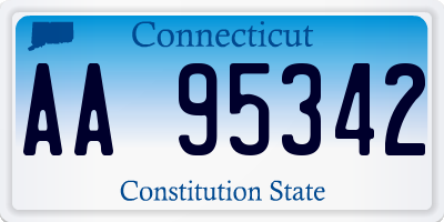 CT license plate AA95342