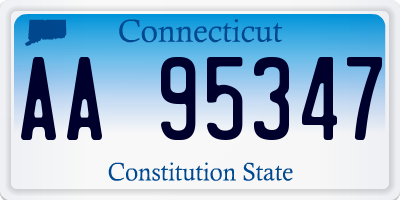 CT license plate AA95347