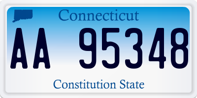 CT license plate AA95348