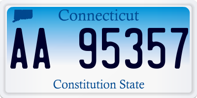 CT license plate AA95357