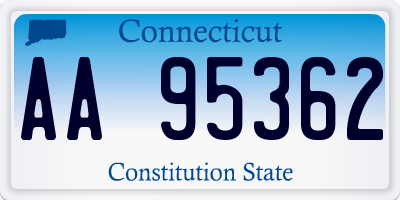 CT license plate AA95362