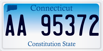 CT license plate AA95372