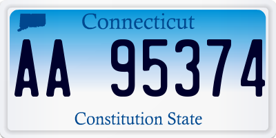 CT license plate AA95374