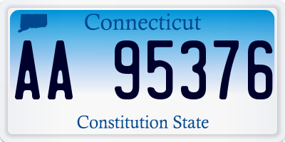 CT license plate AA95376