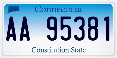 CT license plate AA95381
