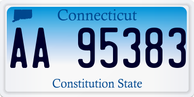 CT license plate AA95383