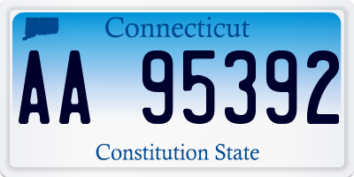 CT license plate AA95392