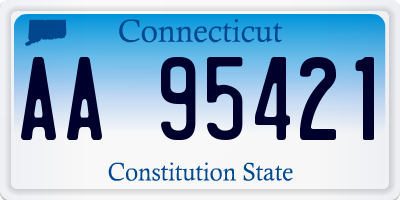 CT license plate AA95421