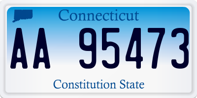 CT license plate AA95473