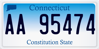 CT license plate AA95474