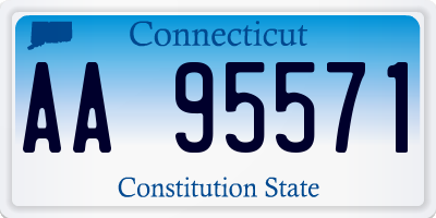 CT license plate AA95571