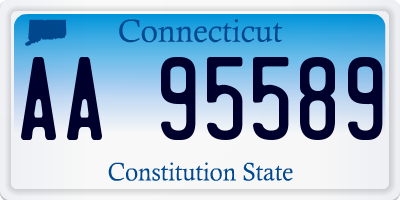 CT license plate AA95589