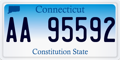 CT license plate AA95592