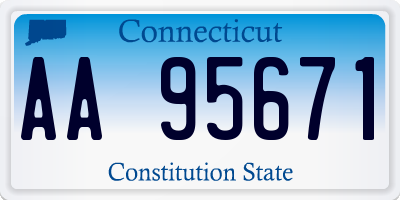 CT license plate AA95671