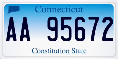 CT license plate AA95672