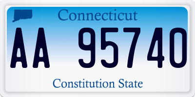 CT license plate AA95740