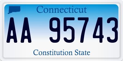 CT license plate AA95743