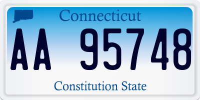 CT license plate AA95748