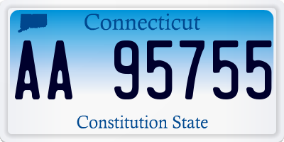 CT license plate AA95755