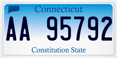 CT license plate AA95792