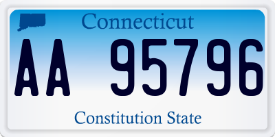 CT license plate AA95796