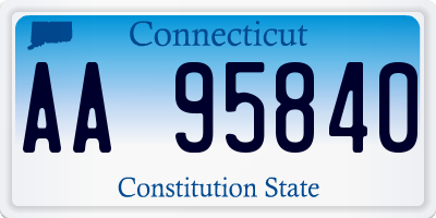 CT license plate AA95840