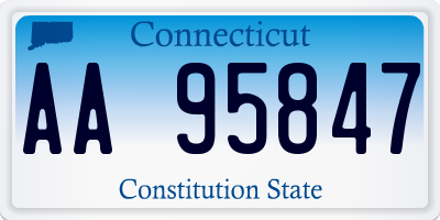 CT license plate AA95847