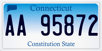 CT license plate AA95872