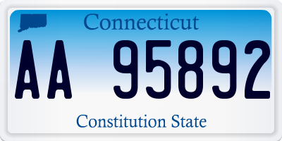 CT license plate AA95892