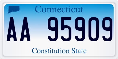 CT license plate AA95909