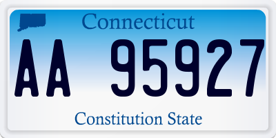 CT license plate AA95927