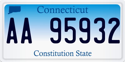 CT license plate AA95932