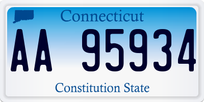 CT license plate AA95934