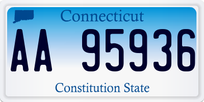 CT license plate AA95936