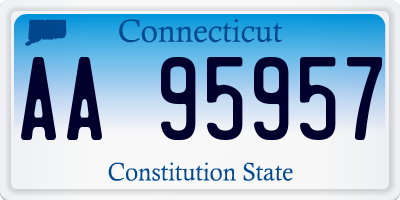 CT license plate AA95957