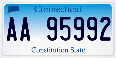 CT license plate AA95992